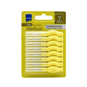 INTERMED Mini Ergonomic Interbrush Size 4 Μεσοδόντια Βουρτσάκια 0.7mm Χρώμα Κίτρινο 8 Τεμάχια